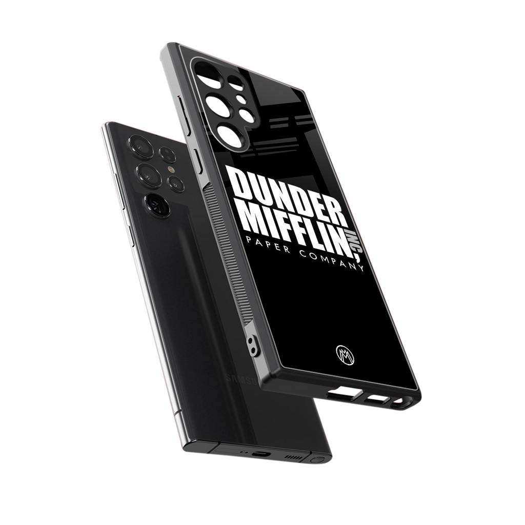 dunder mifflin back phone cover | glass case for samsung galaxy s23 ultra