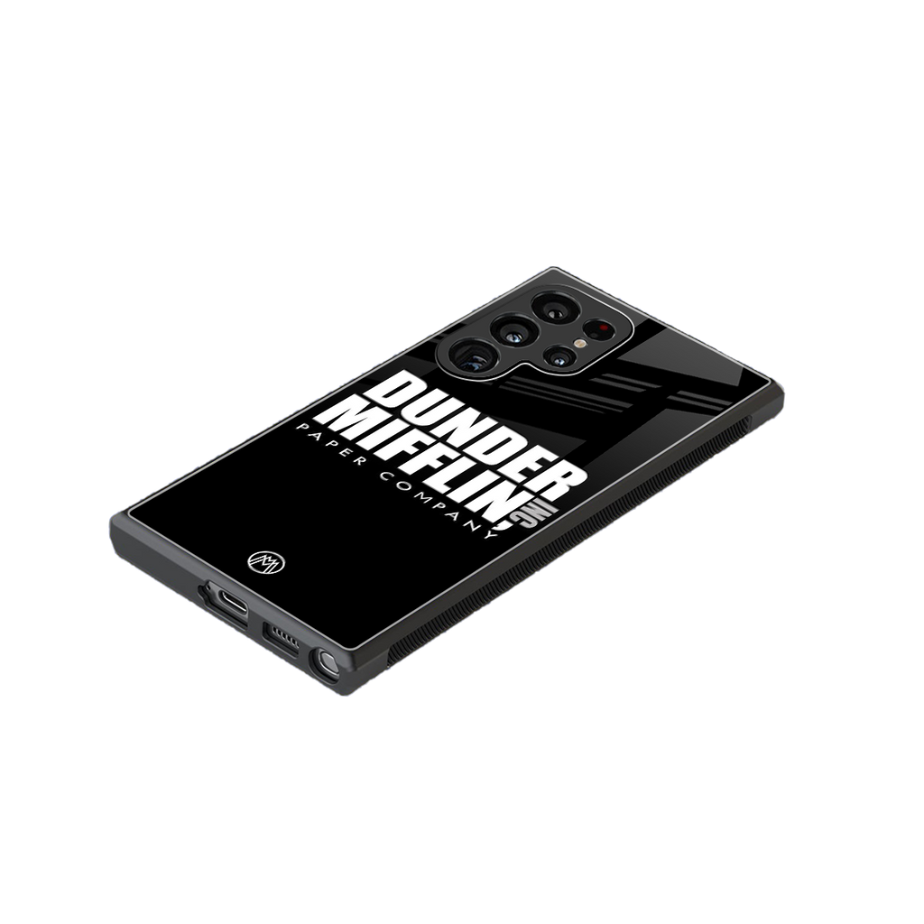 dunder mifflin back phone cover | glass case for samsung galaxy s24 ultra