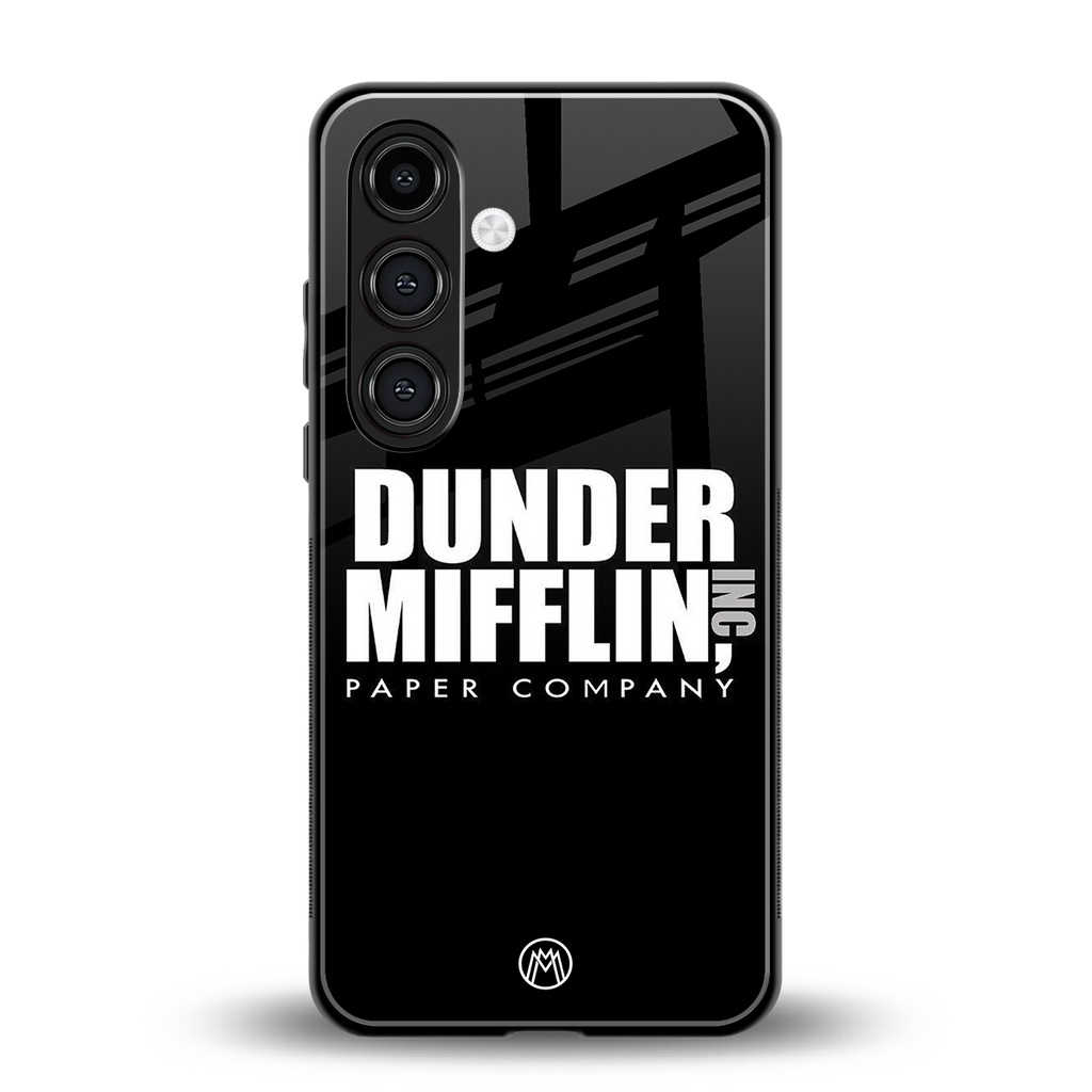 dunder mifflin back phone cover | glass case for samsung galaxy s25 plus