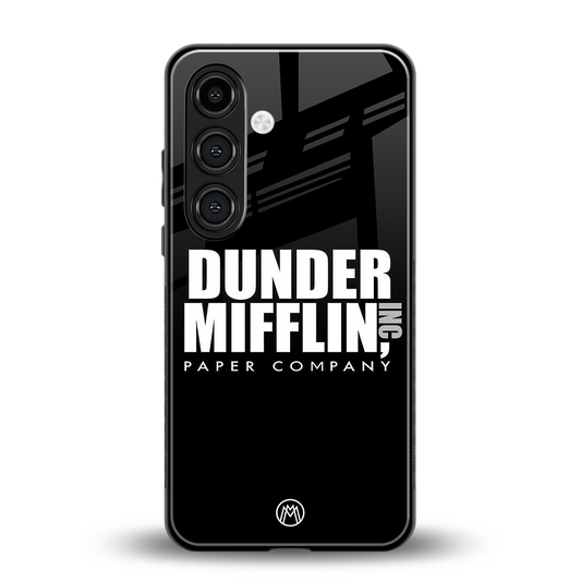 dunder mifflin back phone cover | glass case for samsung galaxy s24 plus