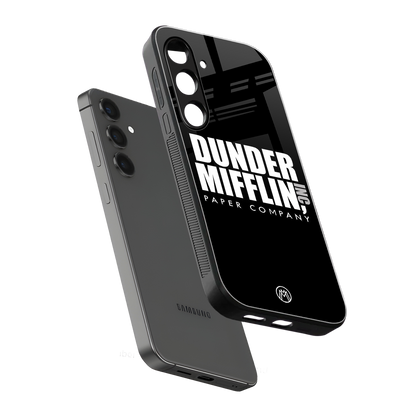 dunder mifflin back phone cover | glass case for samsung galaxy s23 plus