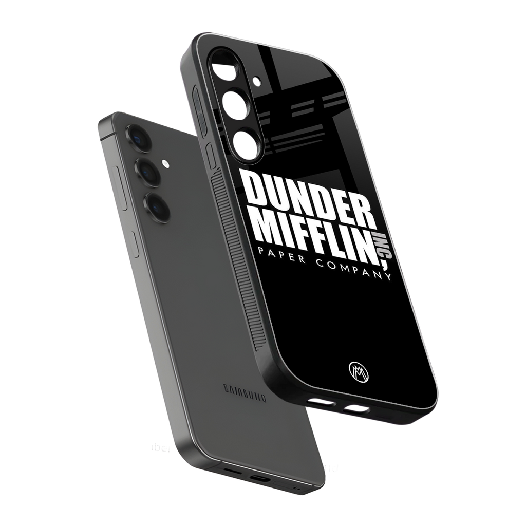 dunder mifflin back phone cover | glass case for samsung galaxy s24 plus