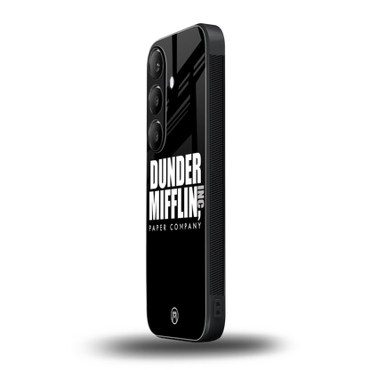 dunder mifflin back phone cover | glass case for samsung galaxy s23 plus