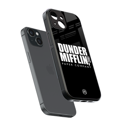 dunder mifflin back phone cover | glass case for iphone 15