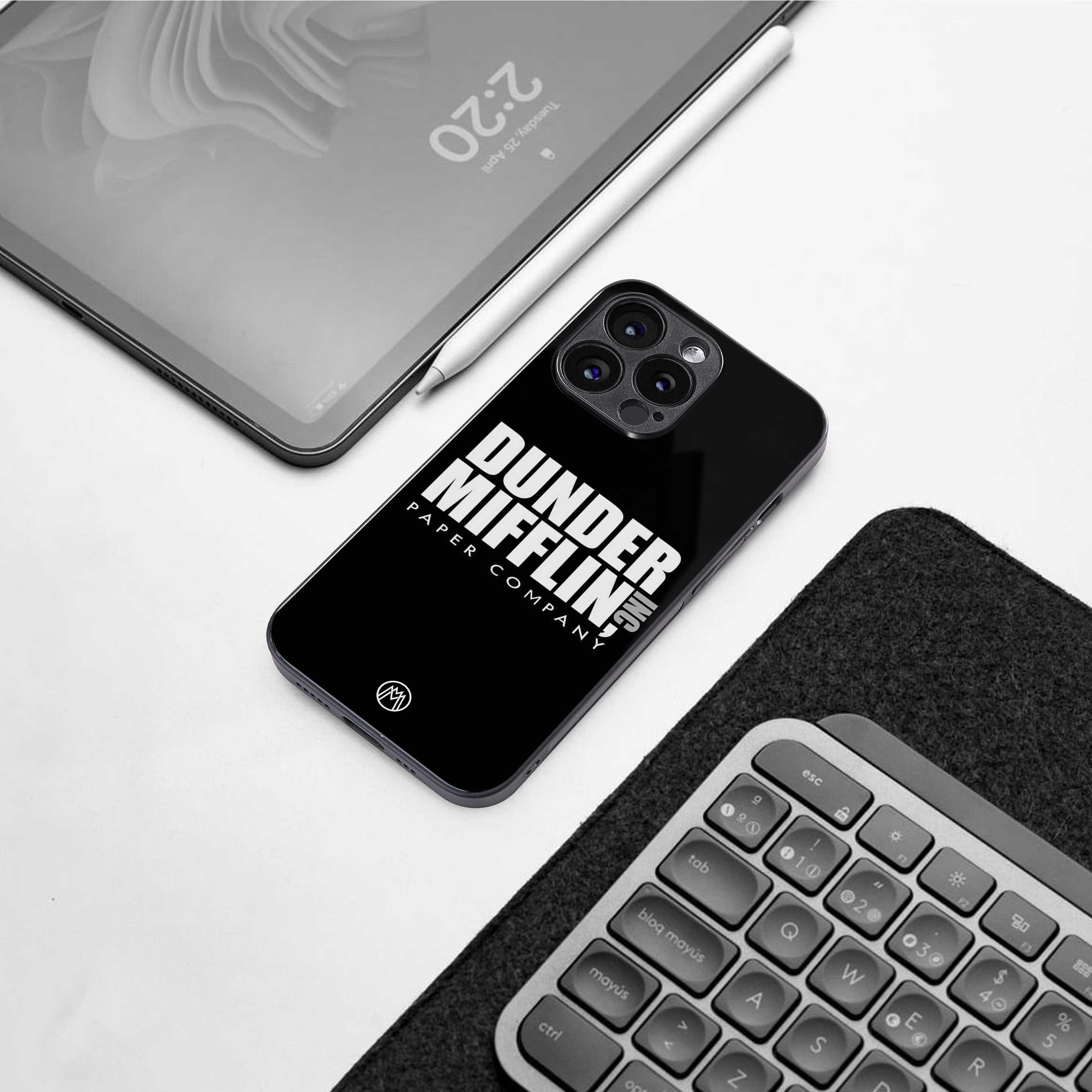 dunder mifflin back phone cover | glass case for iphone 14 pro max