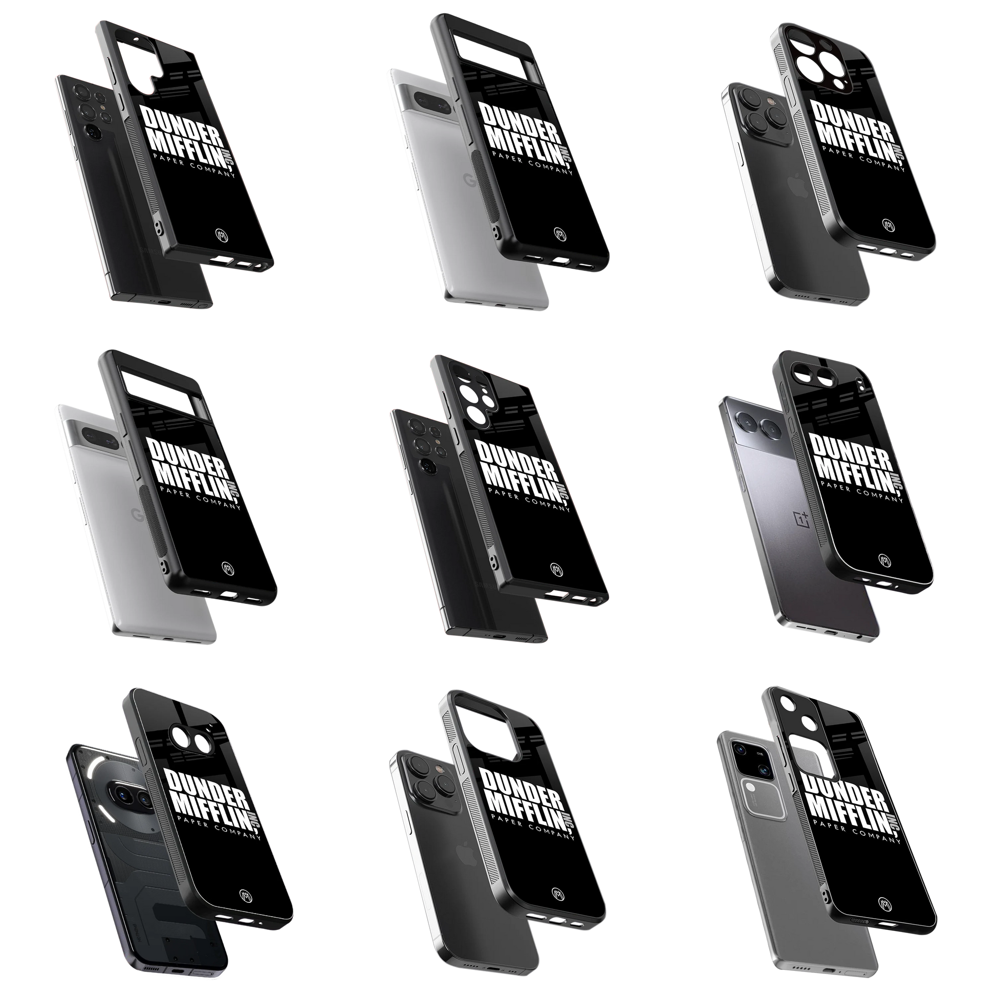 Durable Glass Back Mobile Case for iPhone, Samsung, OnePlus, Google Pixel, Redmi, Vivo, Oppo
