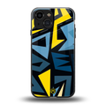 dynamic blue yellow pattern back phone cover | glass case for iphone 13 mini