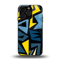 dynamic blue yellow pattern back phone cover | glass case for iphone 13 pro
