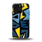 dynamic blue yellow pattern back phone cover | glass case for iphone 13 pro