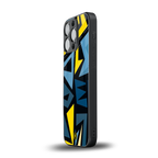 dynamic blue yellow pattern back phone cover | glass case for iphone 13 pro
