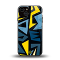 dynamic blue yellow pattern back phone cover | glass case for iphone 13