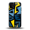 dynamic blue yellow pattern back phone cover | glass case for iphone 14 plus