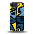 dynamic blue yellow pattern back phone cover | glass case for iphone 16e