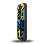 dynamic blue yellow pattern back phone cover | glass case for iphone 16e