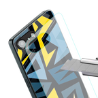 dynamic blue yellow pattern back phone cover | glass case for iphone 16e
