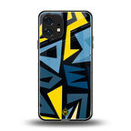 dynamic blue yellow pattern back phone cover | glass case for nothing phone 1