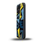 dynamic blue yellow pattern back phone cover | glass case for nothing phone 1