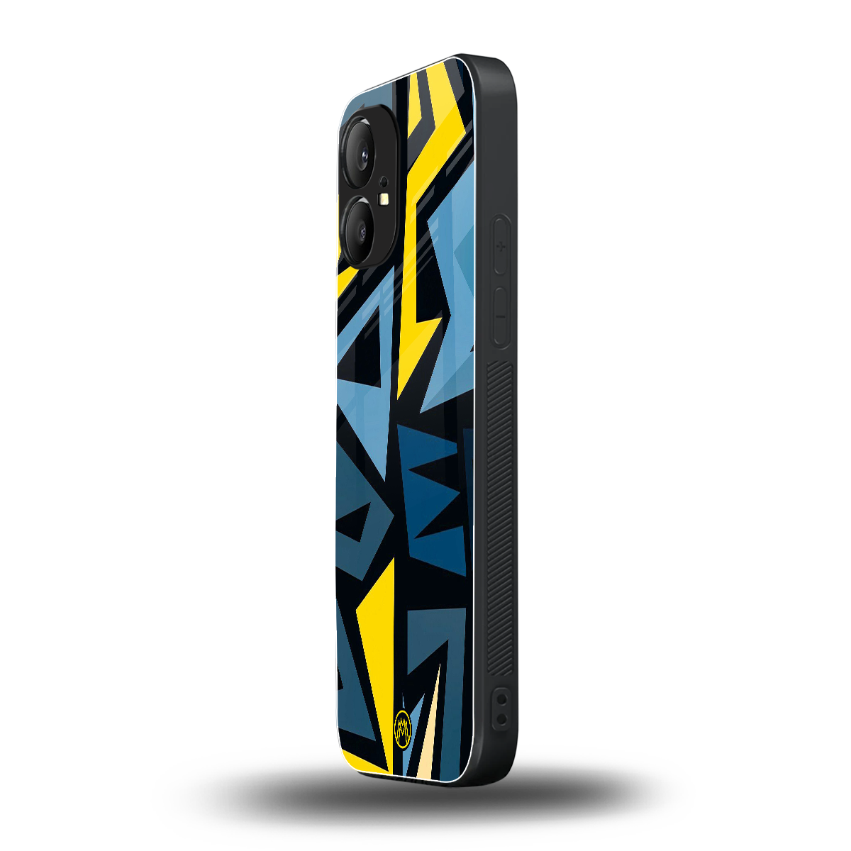dynamic blue yellow pattern back phone cover | glass case for nothing phone 1