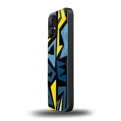 dynamic blue yellow pattern back phone cover | glass case for nothing phone 1
