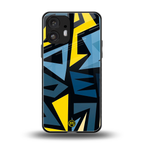 dynamic blue yellow pattern back phone cover | glass case for nothing phone 2
