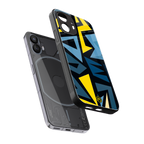 dynamic blue yellow pattern back phone cover | glass case for nothing phone 2