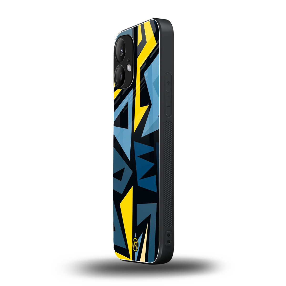 dynamic blue yellow pattern back phone cover | glass case for nothing phone 2