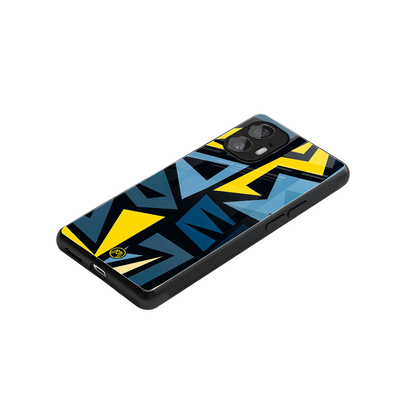 dynamic blue yellow pattern back phone cover | glass case for nothing phone 2