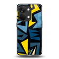 dynamic blue yellow pattern back phone cover | glass case for oneplus nord 3