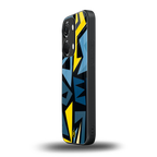 dynamic blue yellow pattern back phone cover | glass case for oneplus nord 3