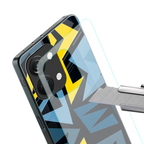 dynamic blue yellow pattern back phone cover | glass case for oneplus nord 3