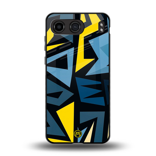 dynamic blue yellow pattern back phone cover | glass case for oneplus nord 4
