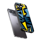 dynamic blue yellow pattern back phone cover | glass case for oneplus nord 4