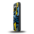 dynamic blue yellow pattern back phone cover | glass case for oneplus nord 4