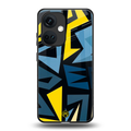 dynamic blue yellow pattern back phone cover | glass case for oneplus nord ce 3