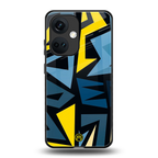 dynamic blue yellow pattern back phone cover | glass case for oneplus nord ce 3