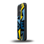 dynamic blue yellow pattern back phone cover | glass case for oneplus nord ce 3
