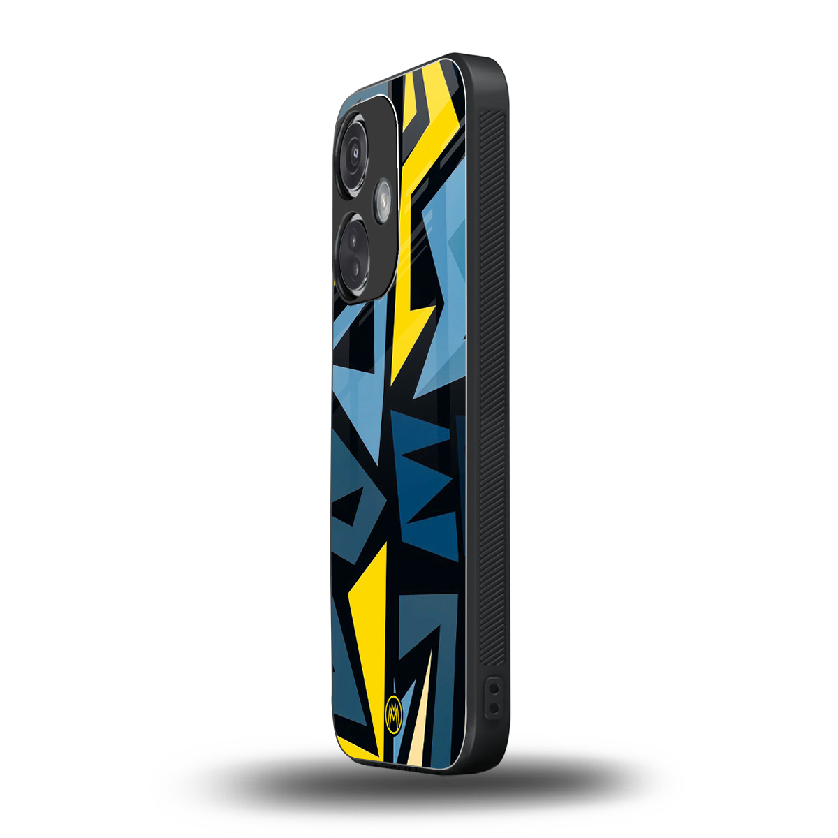dynamic blue yellow pattern back phone cover | glass case for oneplus nord ce 3