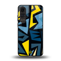 dynamic blue yellow pattern back phone cover | glass case for oneplus nord ce 4 lite