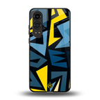 dynamic blue yellow pattern back phone cover | glass case for oneplus nord ce 4 lite