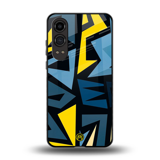 dynamic blue yellow pattern back phone cover | glass case for oneplus nord ce 4 lite