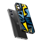 dynamic blue yellow pattern back phone cover | glass case for oneplus nord ce 4 lite