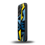 dynamic blue yellow pattern back phone cover | glass case for oneplus nord ce 4 lite