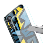 dynamic blue yellow pattern back phone cover | glass case for oneplus nord ce 4 lite