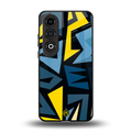dynamic blue yellow pattern back phone cover | glass case for oneplus nord ce 4