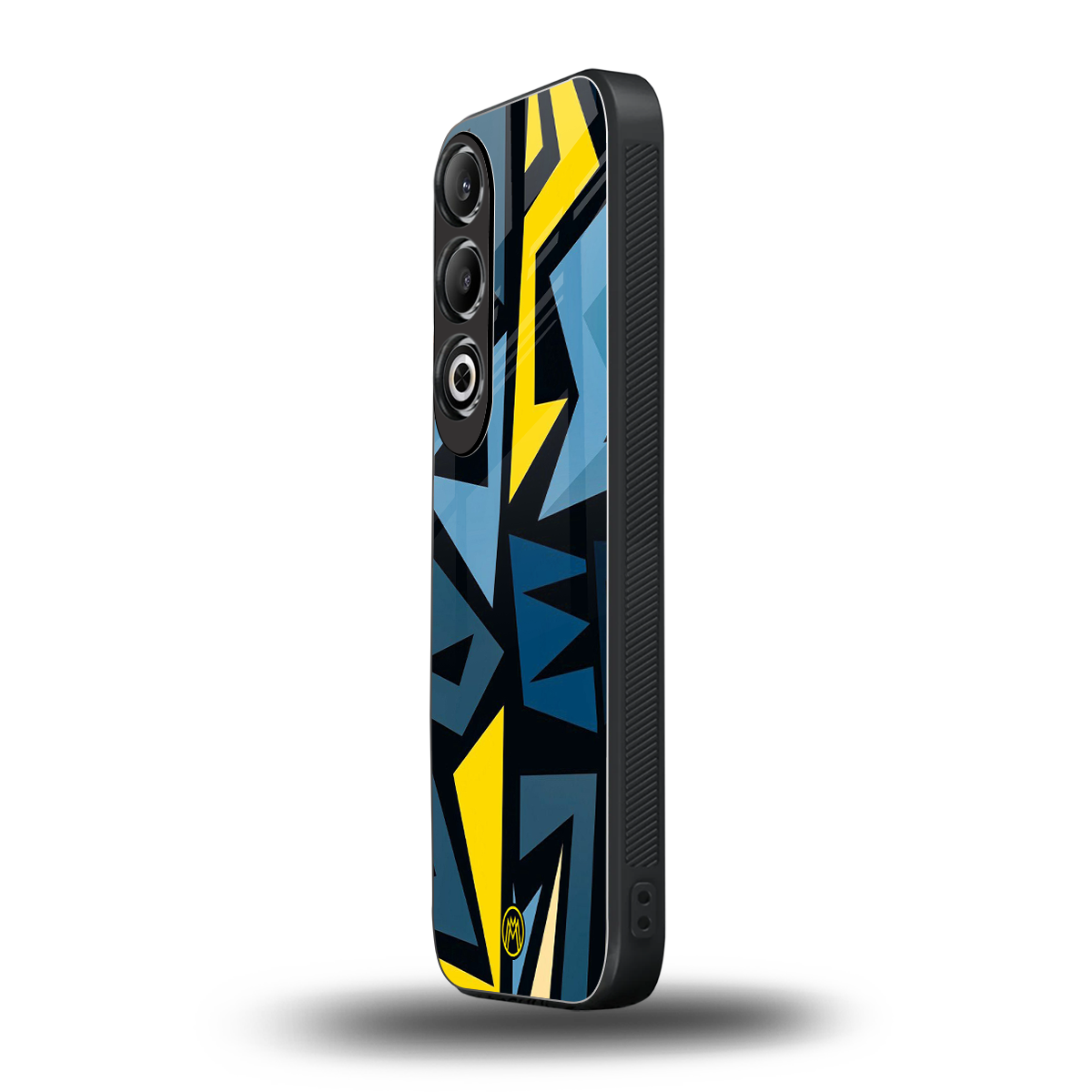 dynamic blue yellow pattern back phone cover | glass case for oneplus nord ce 4