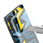 dynamic blue yellow pattern back phone cover | glass case for oneplus nord ce 4