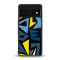 dynamic blue yellow pattern back phone cover | glass case for google pixel 6 pro