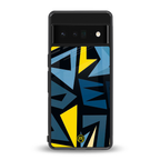 dynamic blue yellow pattern back phone cover | glass case for google pixel 6 pro