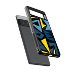 dynamic blue yellow pattern back phone cover | glass case for google pixel 6 pro