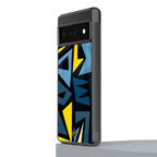 dynamic blue yellow pattern back phone cover | glass case for google pixel 6 pro